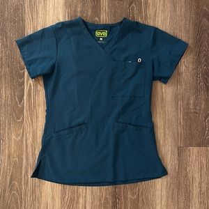 Ave Caribbean blue scrub top